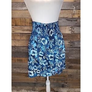 Go Fish Batik Skirt XS Bohemian Beach Island Tribal Natural Blue Hawaiian